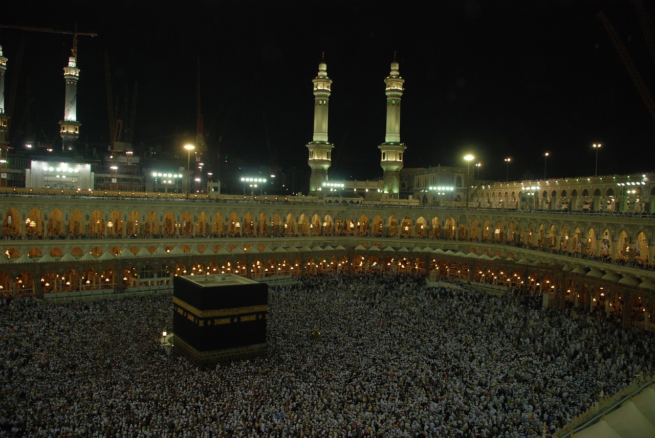 The Holy Kaaba in Mecca during Hajj
