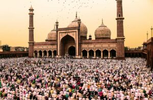 Muslims Praying in Mosque