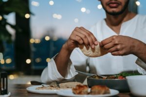 Muslim Eating Halal Food