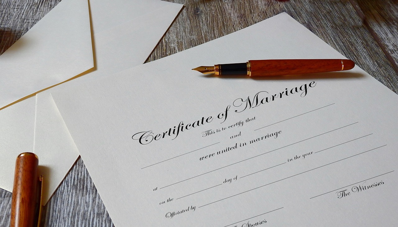 Fountain Pen on Marriage Contract