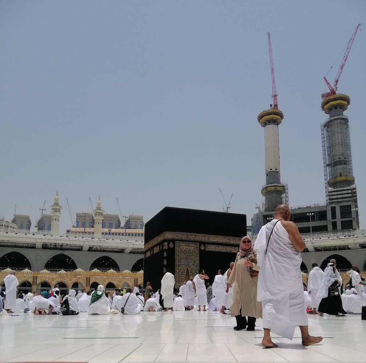 People Wearing Ihram near Kaaba