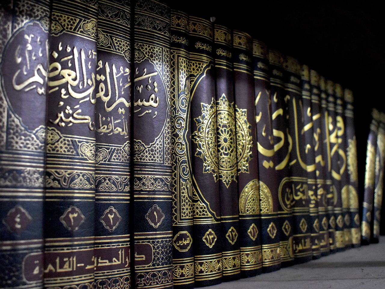 Hadith Books on a shelf