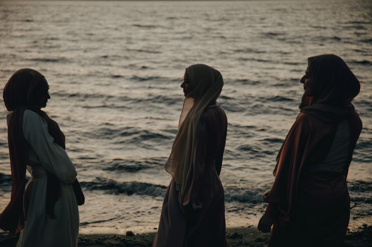 Women in Hijab near the Sea