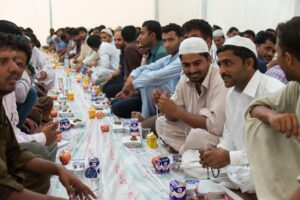 Muslims Breaking Fast in Ramadan