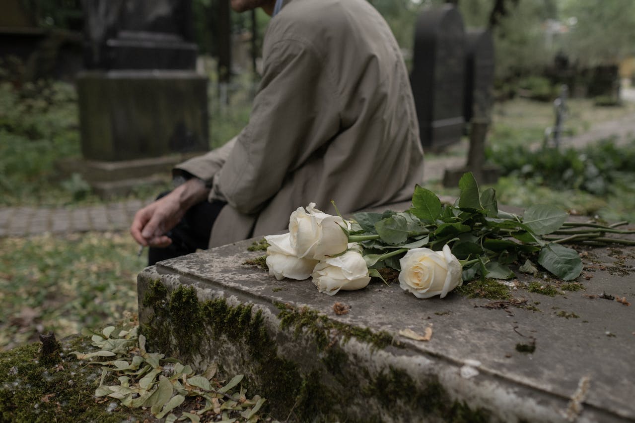 flower on grave