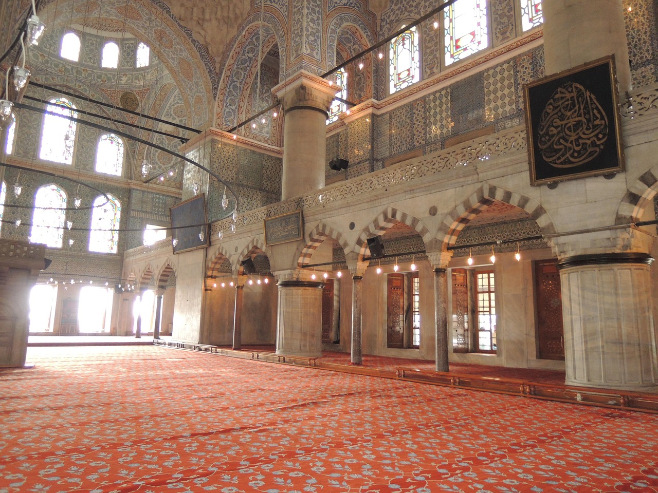 mosque with prayer mats